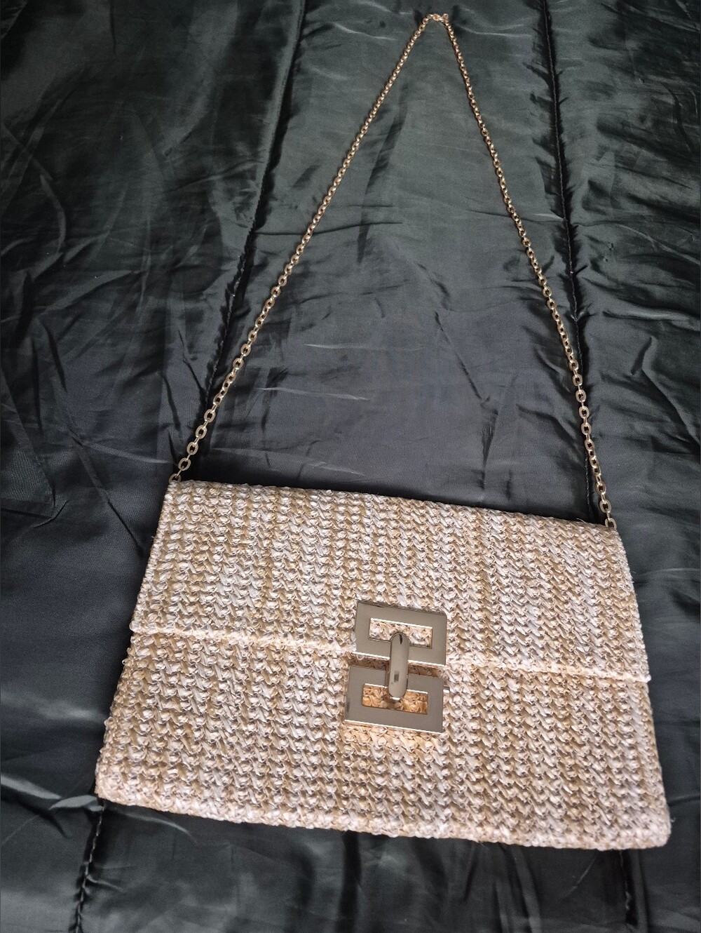 Woven straw envelope clutch summer bag - Picture 1 of 11
